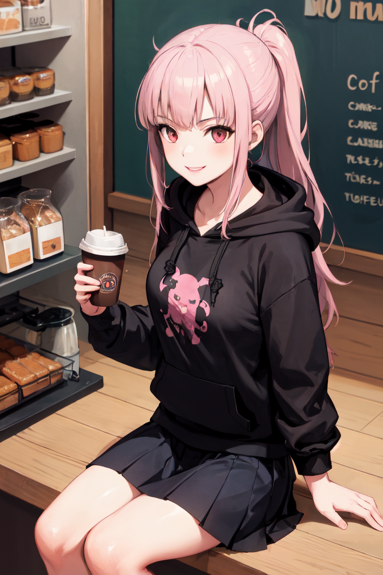 06535-2425326971-masterpiece, best quality, absurdres, perfect anatomy, 1girl, solo, MoriCalliope, long hair, sitting, coffee shop, hoodie, pleat.png